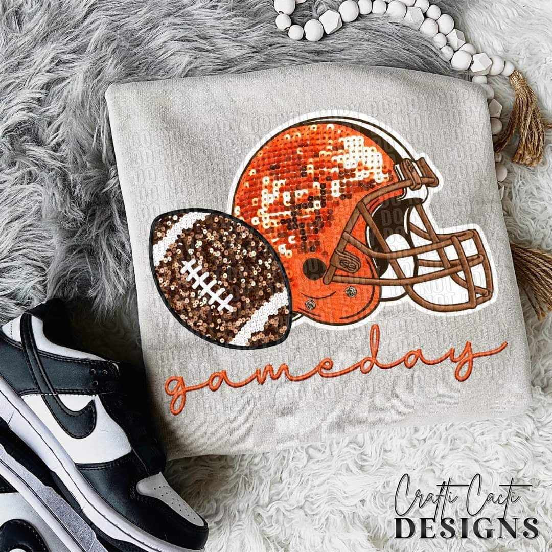 Pro Football Browns Sequin Helmet
