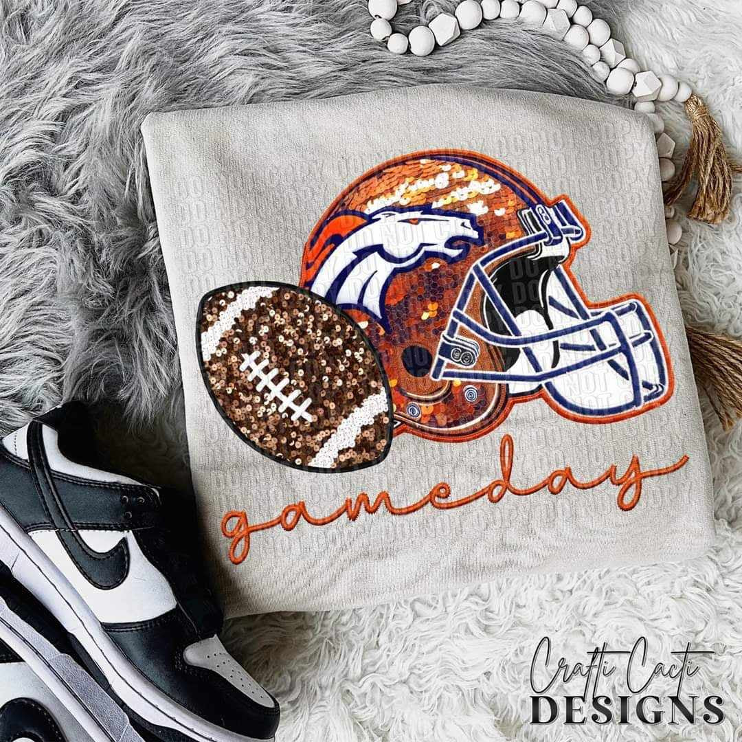 Pro Football Broncos Sequin Helmet