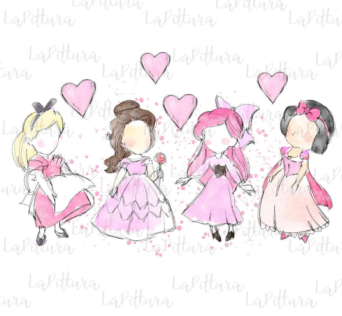 Princess Watercolor Valentine