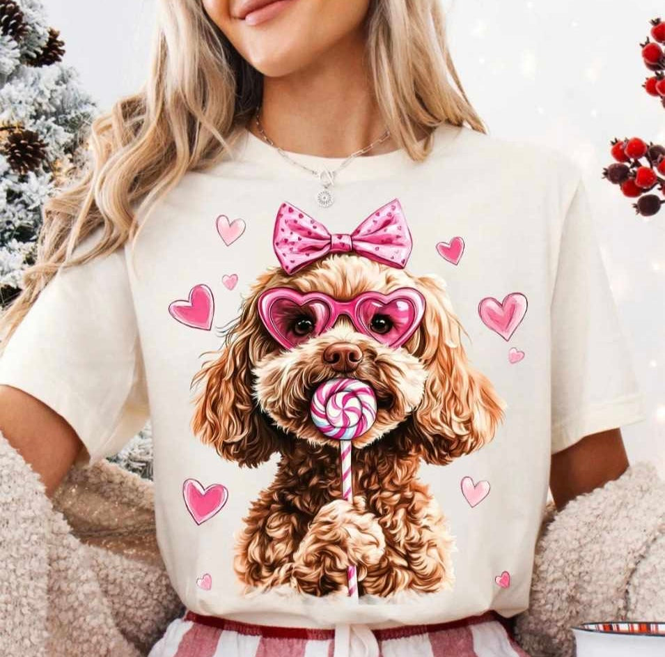 Valentine’s Day Cute Golden Doodle