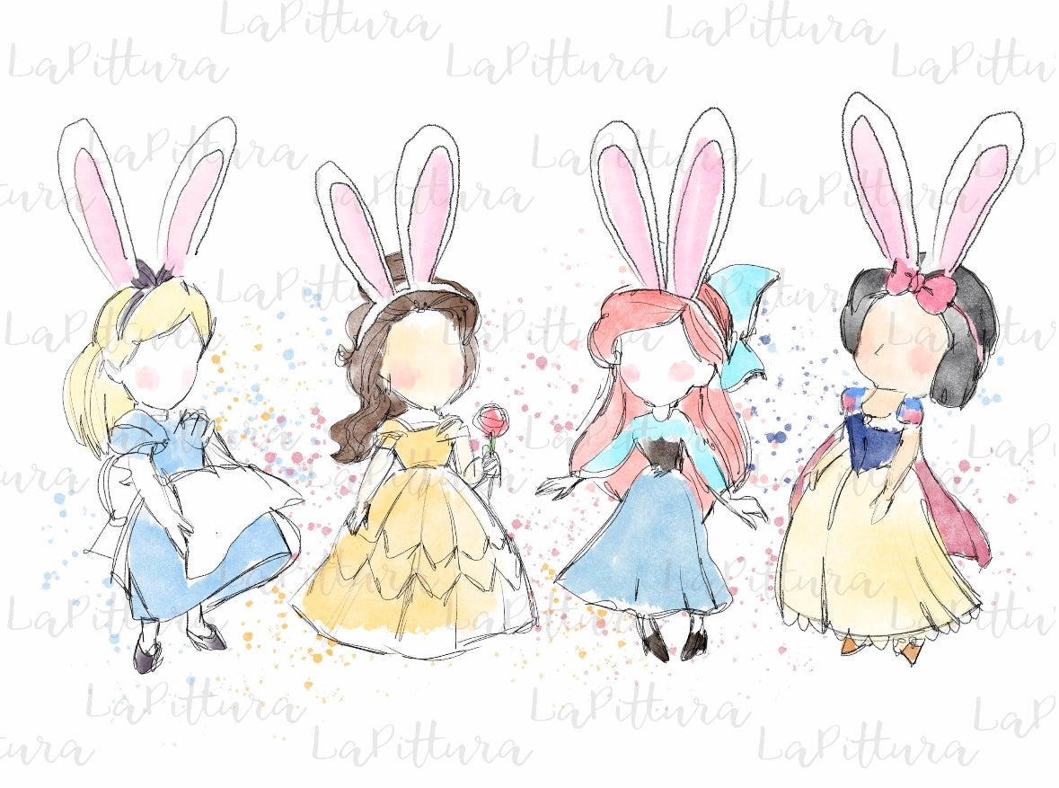 Princess Watercolor Easter