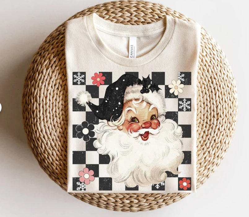 Retro Check Vintage Santa