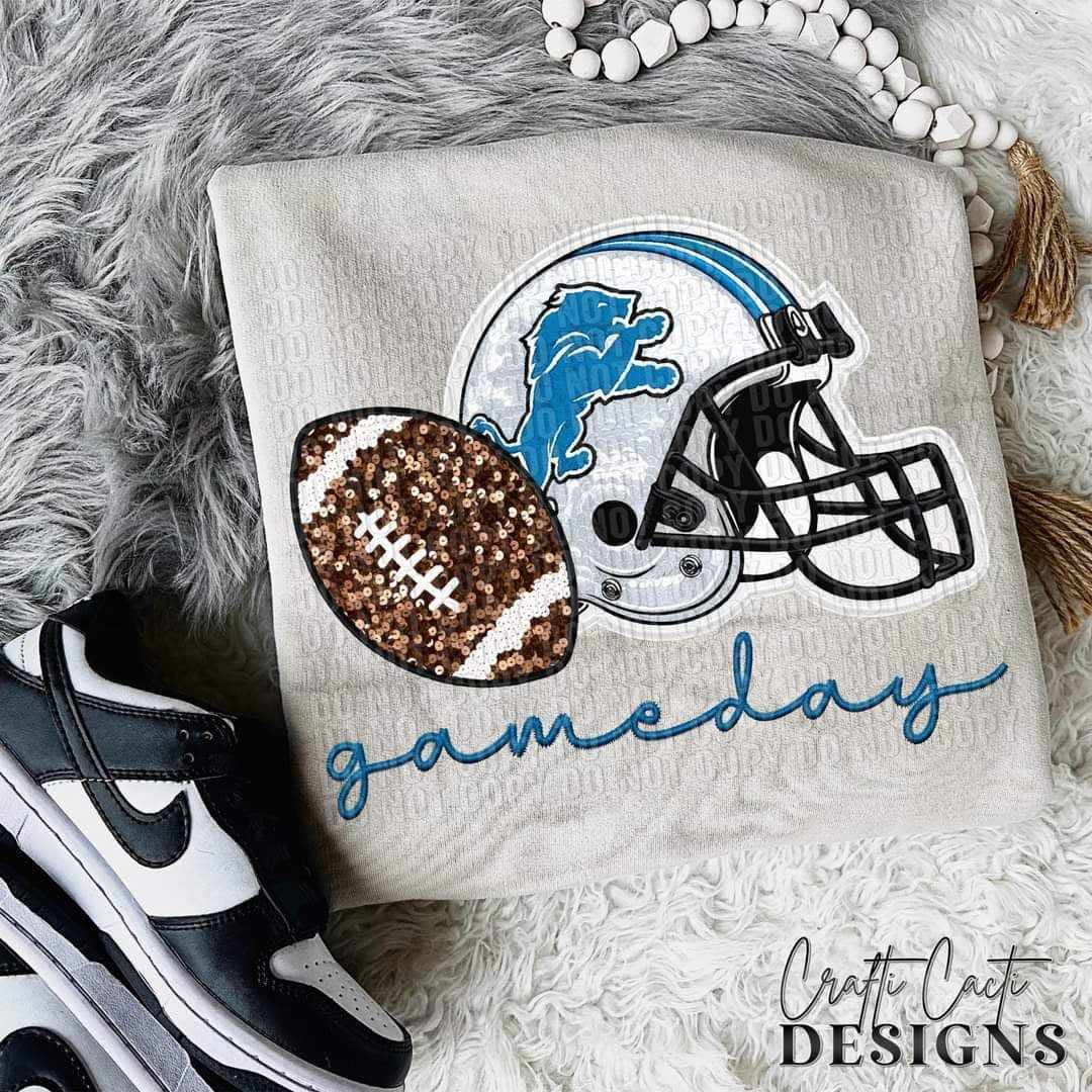 Pro Football Lions Sequin Helmet