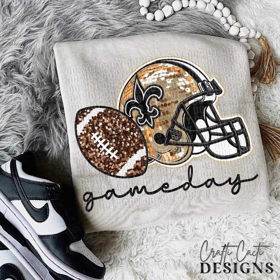Pro Football Saints Sequin Helmet