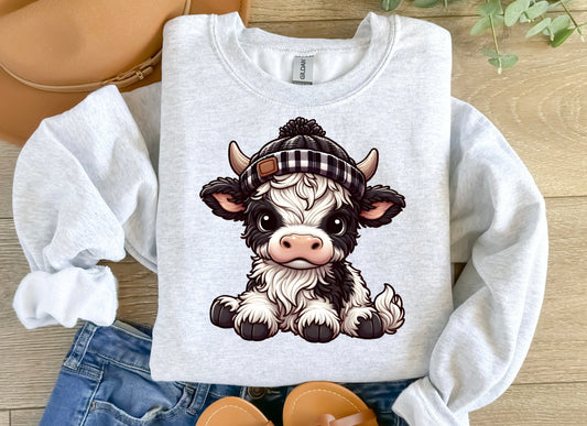 Cute Cow with Toboggan