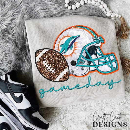 Pro Football Dolphins Sequin Helmet